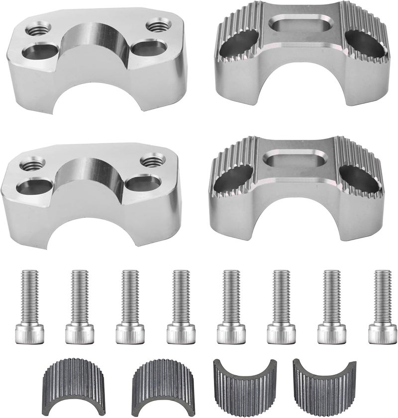 Adsspro Universal Motorcycle 7/8" 1 1/8" 22MM 28MM CNC Aluminum Handlebar Handle Risers Adjustable Fat Bar Adapter Mount Clamps Universal For EXC KLX KXF YZF CRF XR SX SXF XCW WR YZ Dirt Pit Bike (silver) - Image 5